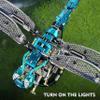 Adult Steampunk Dragonfly Building Block Set, Animal Insect Model with LED Light and Display Stand, Suitable for Boys and Hobbyists' Collection Display (866 Pieces) view 3
