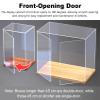 16 18 20 22 24 in Large Acrylic Display Case, Transparent Stackable Display Box with Wood Base, Toys Doll Car Model Assembled Organizer Box(55x35x35cm/22x14x14in) view 3