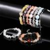 MEIN JUBELN Dainty Adjustable Crystal Bracelet for Women  12mm Moonstone Beaded Bracelet with Extender Chain (17+5cm), Stackable Lightweight Rainbow Crystal Bracelet view 4