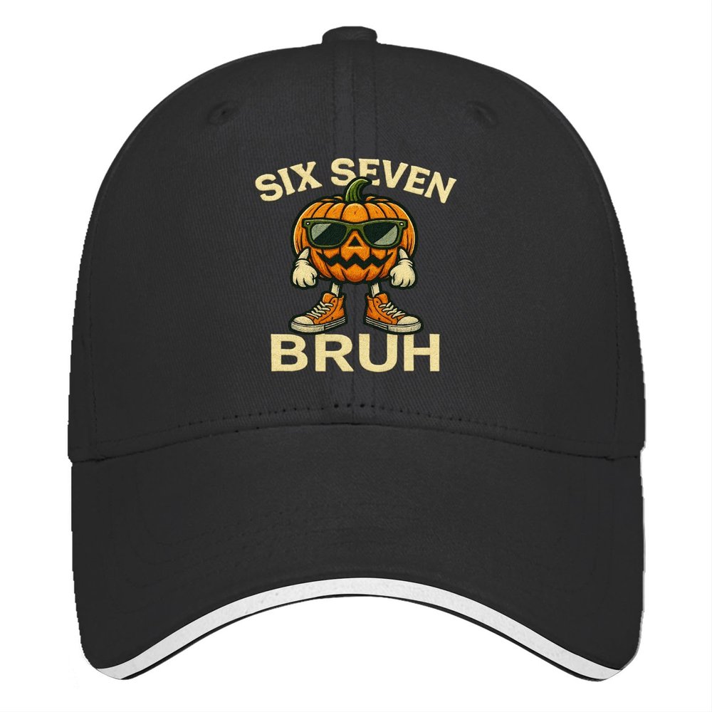 67 Halloween Funny Six Seven Meme Brainrot Pumpkin Kids Bruhs Embroidered