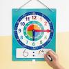 Telling Teaching Clock - Interactive Dry Erase Learning Board, Wooden Analog Trainer | Double Side Writable Practice Tool, Educational Classroom Resource for Preschool, Safe view 4