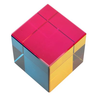 BTSEURY Optical Cube Prism, 6 Sides Glass Prism for Light Refraction and Tabletop Decoration for Home Photo Studio Outdoor Photography (60mm)