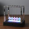 Gonetre Newton Balls for Desk, Glowing Led Light Up Glass Newton Balls Educational Science Kit Newtons Office Decor Desk Accessories for Men Women Newtons Balance Swing Ball 12cm view 1