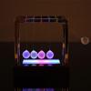 Gonetre Newton Balls for Desk, Glowing Led Light Up Glass Newton Balls Educational Science Kit Newtons Office Decor Desk Accessories for Men Women Newtons Balance Swing Ball 12cm view 2