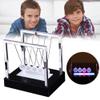 Gonetre Newton Balls for Desk, Glowing Led Light Up Glass Newton Balls Educational Science Kit Newtons Office Decor Desk Accessories for Men Women Newtons Balance Swing Ball 12cm view 4