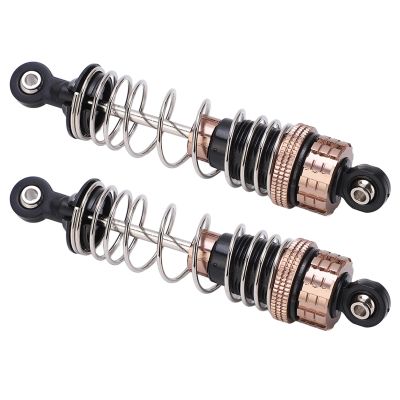2Pcs Hydraulic Front Shock Absorber, RC Front Shock Absorbers for 18/110/ Speed Car Truck Off Road Vehicle, Aluminum Alloy Threaded with Elasticity Spring,