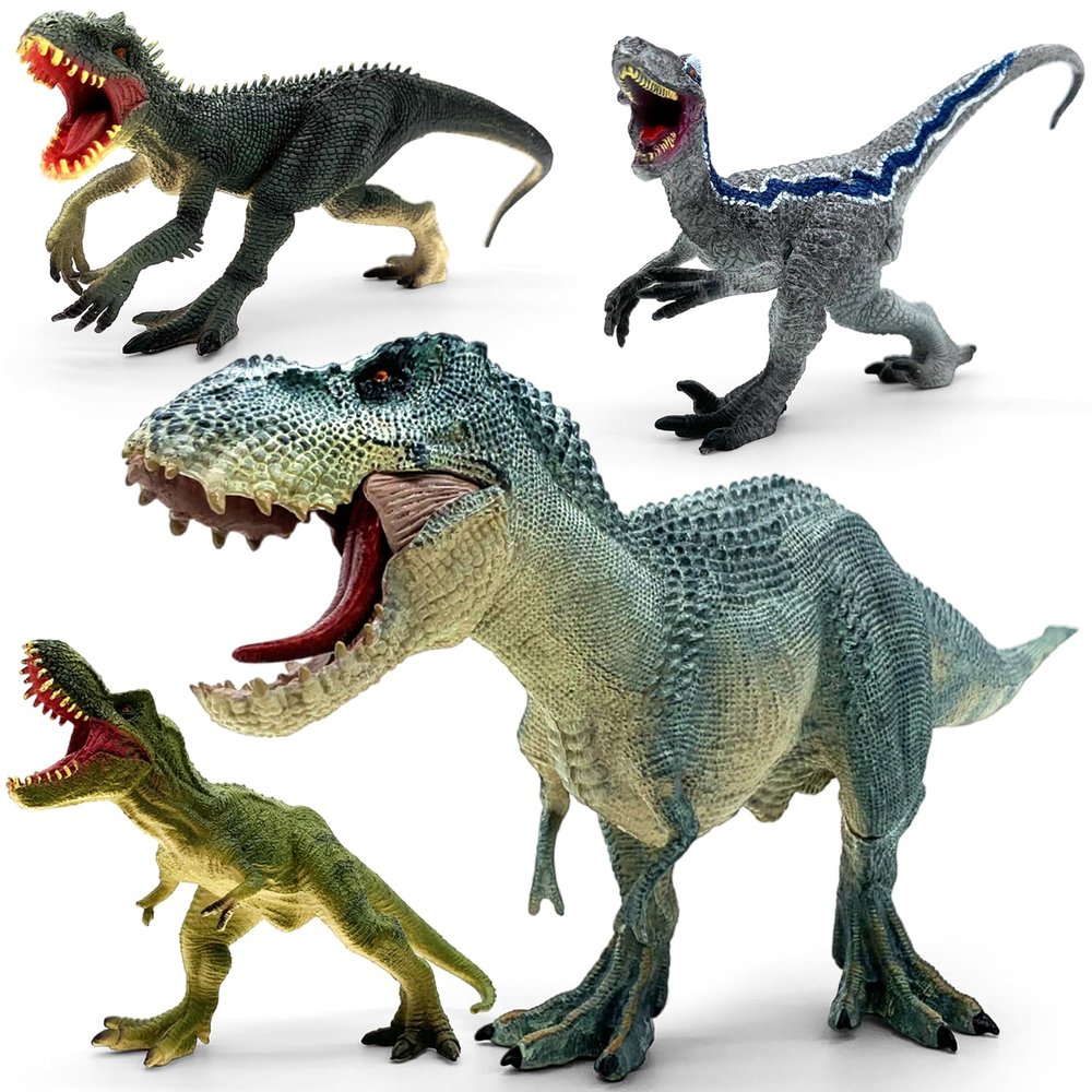 BIROHOSR Dinosaur Playset with 14" Indominus Rex & 8 Detailed Dino Figures - Educational Toy for 3-8 Year Old Boys Girls (4 PCS Vastatosaurus Rex)