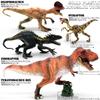 BIROHOSR Dinosaur Playset with 14" Indominus Rex & 8 Detailed Dino Figures - Educational Toy for 3-8 Year Old Boys Girls (4 PCS Orange Indominus Rex) view 2