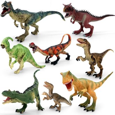 BIROHOSR Dinosaur Playset with 14" Indominus Rex & 8 Detailed Dino Figures - Educational Toy for 3-8 Year Old Boys Girls (8 PCS Movable Jaw Dino)