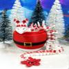 3D Printed Dragon with Dragon Egg, White and Red Cherry Blossom Dragon, Fidget ADHD Autism Toy, Christmas Santa Hat Container, view 4