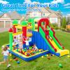 PZGEQ Bounce House for Kids, Inflatable Bouncy House Indoor & Outdoor Bouncy Castle with Slide, Jumping Castle with Fun Pitching Game view 4