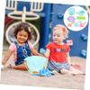 Abaodam Beach Sand Play Kit with Shovels Rake Bucket Watering Can Sand Timer Outdoor Summer for Boys Beach Park Random Color view 2
