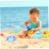 Abaodam Beach Sand Play Kit with Shovels Rake Bucket Watering Can Sand Timer Outdoor Summer for Boys Beach Park Random Color view 4