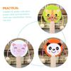 FRCOLOR 5pcs Wooden Rattle Cartoon Animal Handheld Drums for Early Education Sensory Development Portable Plaything with Smooth Surface Material view 3