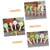 FRCOLOR 5pcs Wooden Rattle Cartoon Animal Handheld Drums for Early Education Sensory Development Portable Plaything with Smooth Surface Material view 4