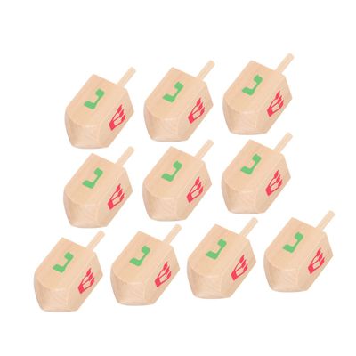 Vaguelly 10 Pcs Wooden Spinning Tops for Smooth Stable Gyro Childsafe Wood Material for Cognitive Development Hand-Eye Coordination Skill Building for Indoor and Outdoor Play