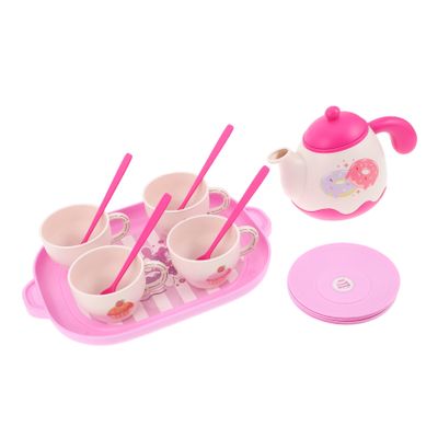 Uonlytech Pretend Play Tea Set Plastic Kitchen for Realistic Afternoon Tea Party Accessories Interactive Roleplay