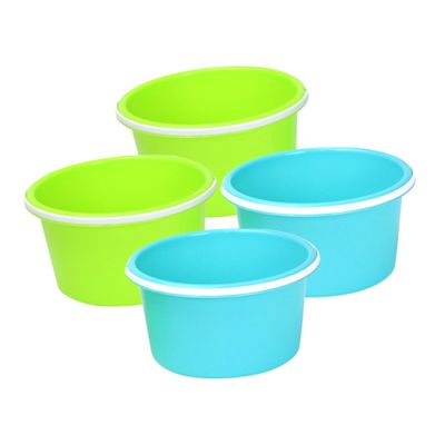 Abaodam 4pcs Small Plastic Beach Buckets Multifunctional Sand Pails with Comfortable Handles for Outdoor Beach Backyard Play and Sandcastle Building