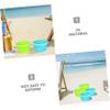 Abaodam 4pcs Small Plastic Beach Buckets Multifunctional Sand Pails with Comfortable Handles for Outdoor Beach Backyard Play and Sandcastle Building view 3