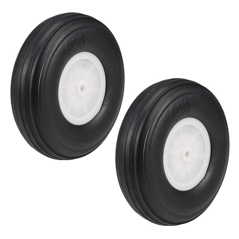 4.5" Tire and Wheel Sets for RC Car Airplane, PU Sponge RC Airplane Aircraft Wheel Replacement for DIY Model Plane Aircraft Helicopter