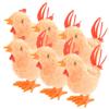 Yardwe 6pcs Wind-up Plush Chicken for Funny Jumping Chicks with Manual Clockwork Mechanism Soft for Indoor Play and Collectible Fun view 1