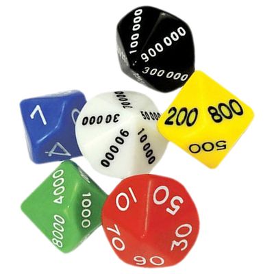 BESPORTBLE 6Pcs Multi-Sided Dice for Board Games Party Props Plastic Colored Entertainment Game Dice Random Colors Fun Accessories Random Color