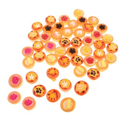 Vaguelly 10PCS Resin Miniature Egg Tart Realistic Dollhouse Dessert Accessories for Pretend Cooking Play and DIY Micro Landscape Food Projects
