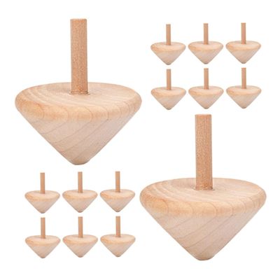 LIOOBO 15pcs Unfinished Wooden Spinning Tops for DIY Paintable Gyroscopes Natural Non-Toxic Material Educational Fine Motor Skill for Family Crafts Parties and Travel Activities