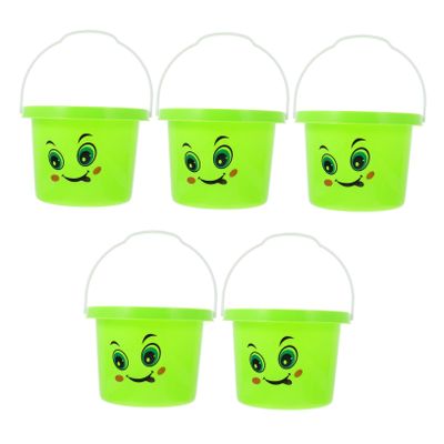 Beaupretty 5Pcs Beach Sand with Comfortable Handles Creative Seaside Water Buckets for Boys and Sand Buckets for Backyard and Outdoor Play