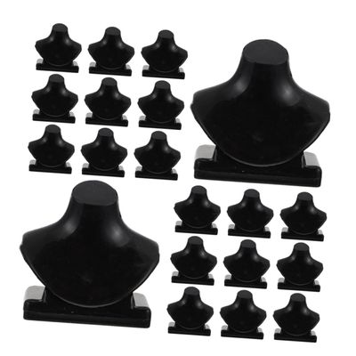 BESPORTBLE 40pcs Mini Jewelry Bust Black Necklace Holder for Dolls Mannequin Display Stand Sturdy Storage Rack for Dollhouse Role-playing Creative Play Accessories