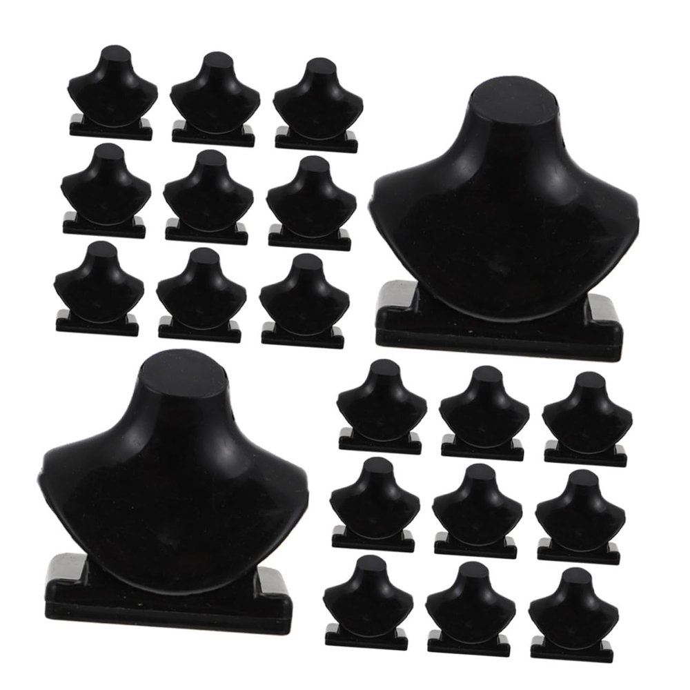 BESPORTBLE 40pcs Mini Jewelry Bust Black Necklace Holder for Dolls Mannequin Display Stand Sturdy Storage Rack for Dollhouse Role-playing Creative Play Accessories