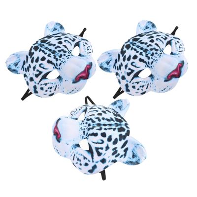 BRIGHTFUFU 3pcs Halloween Half Face Leopard Masks EVA Animal Party Props Lightweight Masquerade for Carnivals Dress Up Costume Decorations