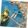 Vaguelly 15 Sets Miniature Wooden Rowboat Models with Oars Craft Boats for DIY Dollhouse Accessories Nautical Tabletop Decorations Sturdy Wood Canoe Figurines for Home Decor view 3