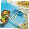 Vaguelly 15 Sets Miniature Wooden Rowboat Models with Oars Craft Boats for DIY Dollhouse Accessories Nautical Tabletop Decorations Sturdy Wood Canoe Figurines for Home Decor view 4
