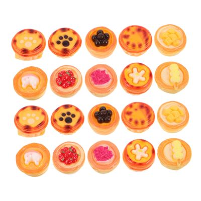 BRIGHTFUFU 10PCS Mini Egg Tart Models for Dollhouse Kitchen Accessories Realistic Pretend Food for Playsets DIY Micro Landscape Dessert Decor for Miniature Food Collectors and Tea Party