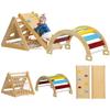 7 in 1 Kids Hiking Triangle Set with ramp and Arched Ladder view 1