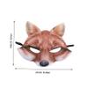 Abaodam 2pcs Half Face Fox Cosplay Mask EVA Soft Lightweight Costume Accessory for Halloween Masquerade Parties Realistic Detail Fit Brown and White Animal Dress Up Cover view 2