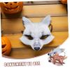 Abaodam 2pcs Half Face Fox Cosplay Mask EVA Soft Lightweight Costume Accessory for Halloween Masquerade Parties Realistic Detail Fit Brown and White Animal Dress Up Cover view 3