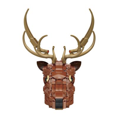 Lynda Moose Head Building Blocks Wall-Mounted Puzzle 3D Animal Decor DIY Art Brick Set Unique Present