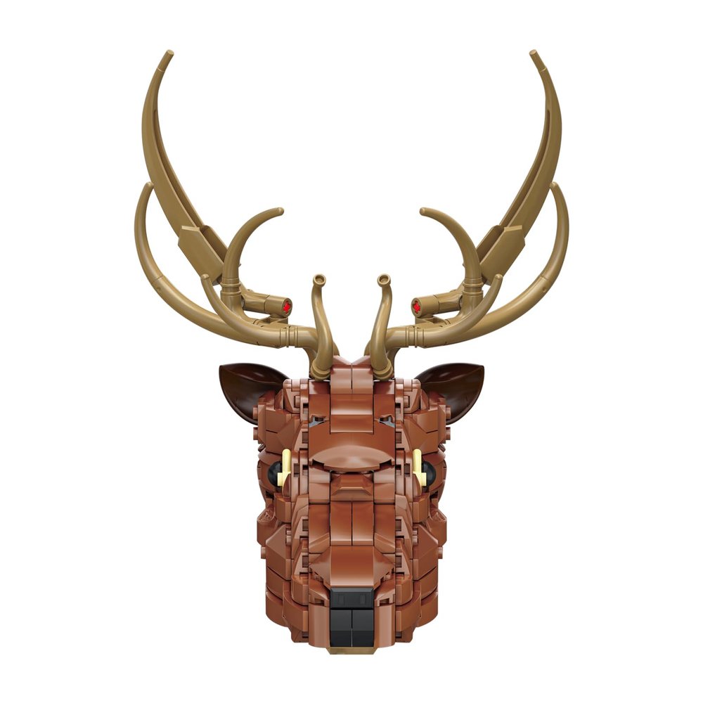Lynda Moose Head Building Blocks Wall-Mounted Puzzle 3D Animal Decor DIY Art Brick Set Unique Present