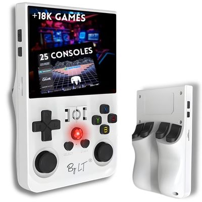 Portable Game Console +18,000 Games - Full HD high-Resolution Screen, 128GB Expandable Memory, Linux 2.0 License, WiFi, Multiplayer + 4 Rear Triggers R1/L1 R2/L2, Headphone Jack