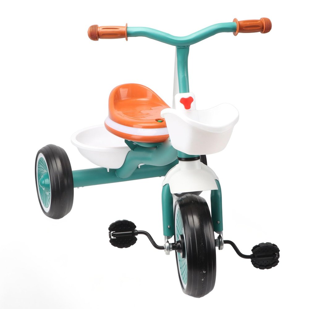 TOPINCN Kids Tricycle with Music and Light, Large Capacity Adjustable Seat Handlebar Trike Removable Basket Birthday Idea for Kids