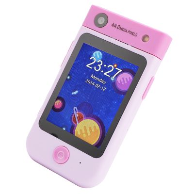 Oreilet Kids Smart Phone Toy, 2.8 Inch Touch Screen 1080P Flip Camera with Music Video Player for Toddlers Travel Entertainment (Light Pink)
