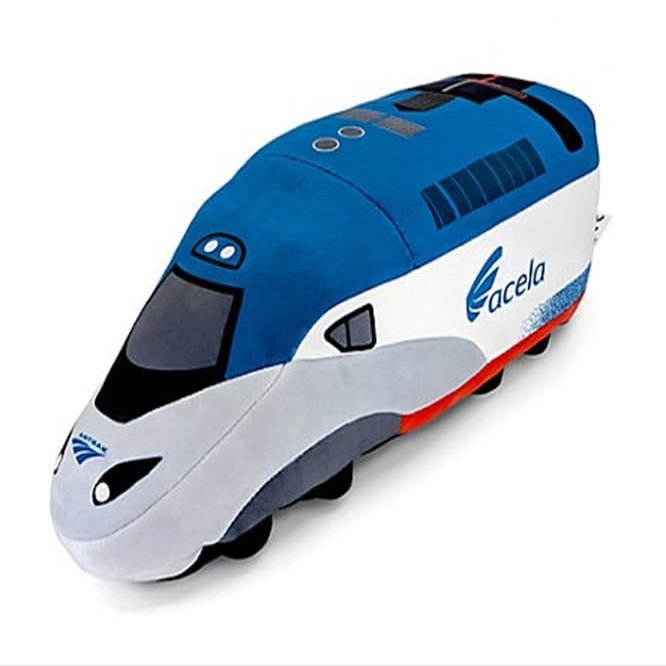 Amtrak NextGen Acela Plush Train Display Pillow  15 Long Soft Collectible Cushion - Officially Licensed Acela Express - Great for Train Enthusiasts