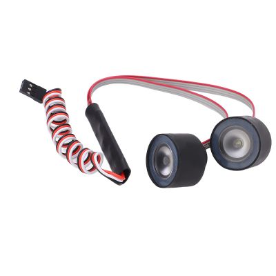 RC Car Eye Headlights, Front Head Lamp for ZD 07 17/ RC Vehicle, 2 Lamp Beads with 510mm Cable, 6V 14V Operating Voltage, Variety of Colors Support Flash