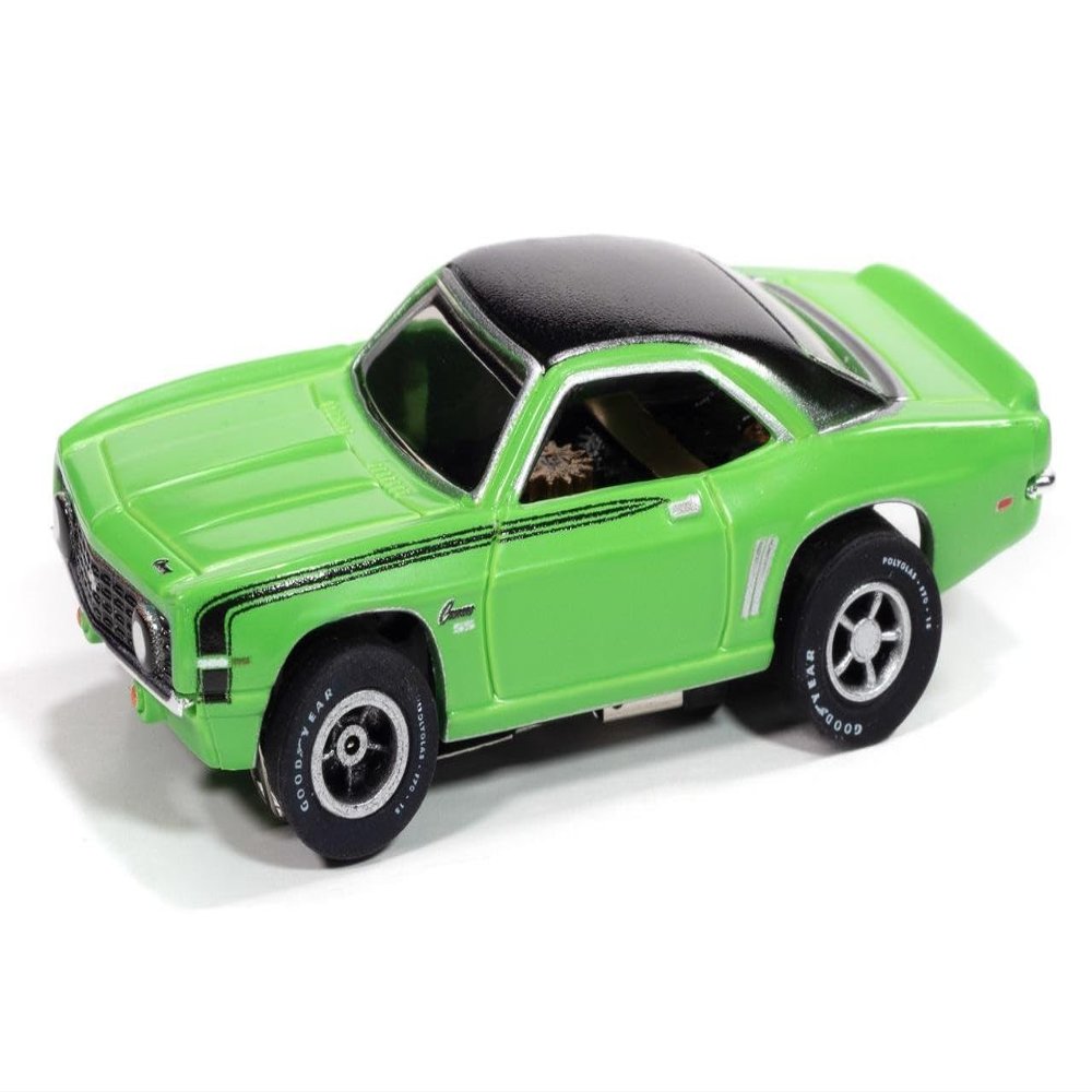 SC410-2G Auto World SC410 Xtraction 1969 Chevy Camaro Neon Green&Black HO Scale Slot Car