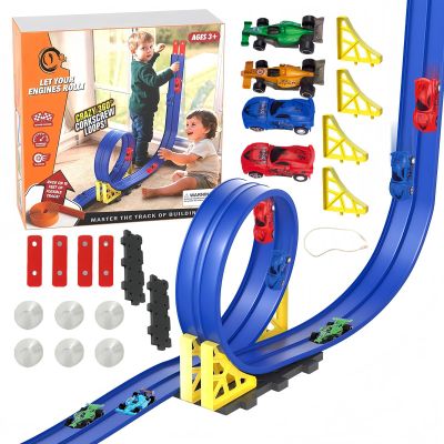 Race Car Set | Transporter Game Playset - Boys Race Track,for Boys Birthday Christmas Home Travel School Kindergarten