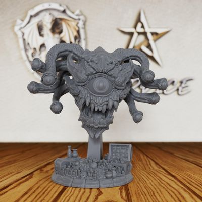 32mm Scale Fantasy Miniature Figurine for Dungeon Masters and RPG Gift, Unpainted Resin Monster with Treasure Base for TTRPG- Ideal for DND Miniatures & Tabletop RPG Game -Beholder(AS403)