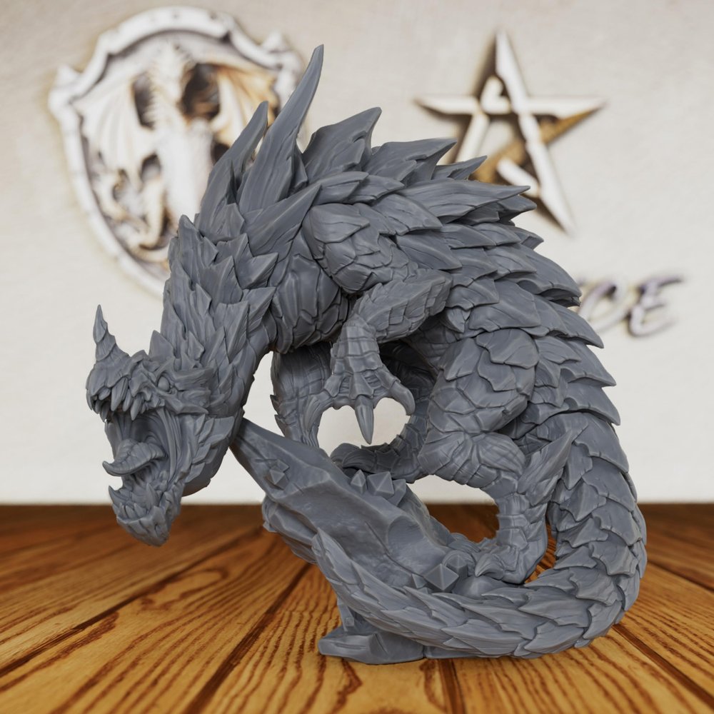 AUSPDICE Delani The Depths Dragon Unpainted DND Miniature Boss Monster for Tabletop RPGs, Dungeons and Dragons, TTRPGs, and Miniature Painters-AS42