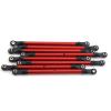 8 PCS Aluminum Alloy RC Link Rod Linkage Set 313MM Wheelbase for 1/10 AXIAL SCX10 90046 TRX4 RC Crawler Car Accessories(Red) view 3